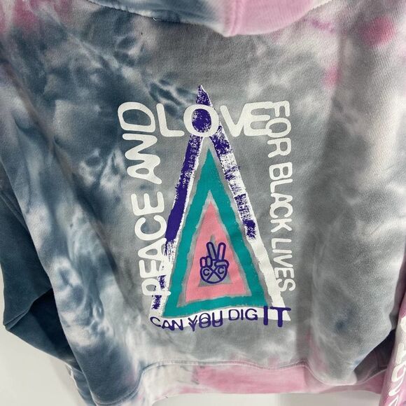 Cross Colors Black Lives tie dye Cropped Graphic hoodie NWT Womens s - Picture 6 of 9